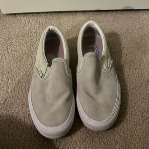 mint green slip on vans